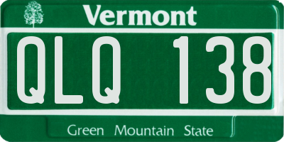 VT license plate QLQ138