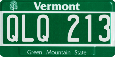 VT license plate QLQ213