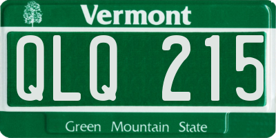 VT license plate QLQ215
