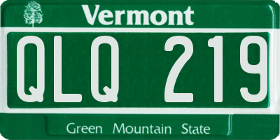 VT license plate QLQ219
