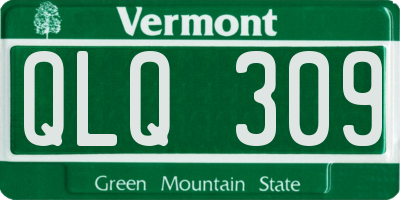 VT license plate QLQ309