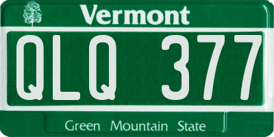 VT license plate QLQ377