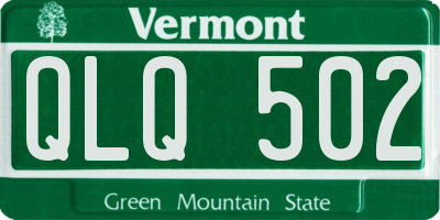 VT license plate QLQ502