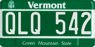 VT license plate QLQ542