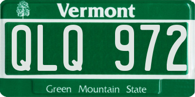 VT license plate QLQ972