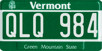 VT license plate QLQ984