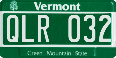 VT license plate QLR032