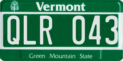 VT license plate QLR043