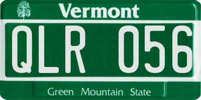 VT license plate QLR056