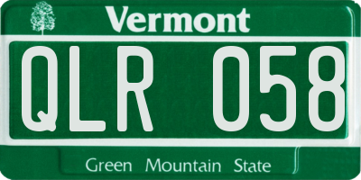 VT license plate QLR058