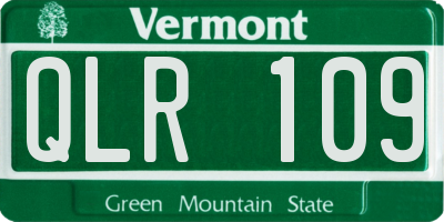 VT license plate QLR109