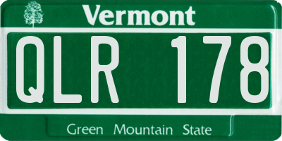 VT license plate QLR178