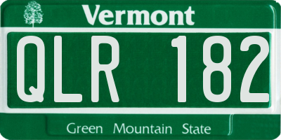 VT license plate QLR182