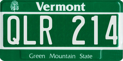 VT license plate QLR214