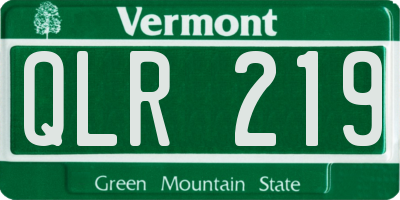 VT license plate QLR219