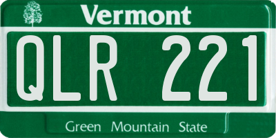 VT license plate QLR221