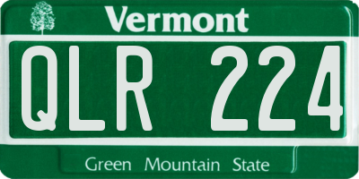 VT license plate QLR224