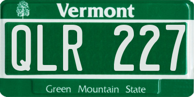 VT license plate QLR227