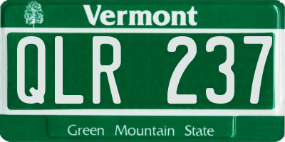 VT license plate QLR237