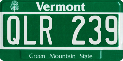 VT license plate QLR239