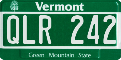 VT license plate QLR242