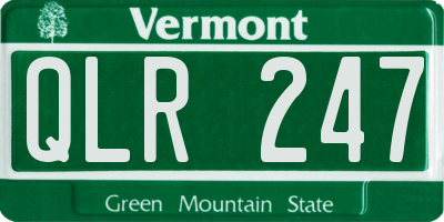 VT license plate QLR247