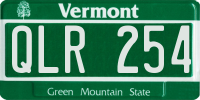 VT license plate QLR254