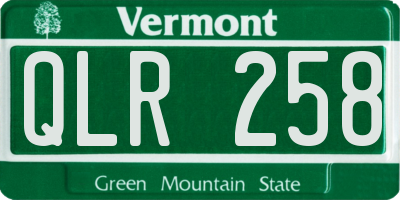 VT license plate QLR258