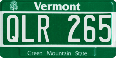 VT license plate QLR265