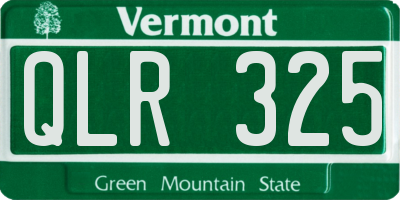 VT license plate QLR325