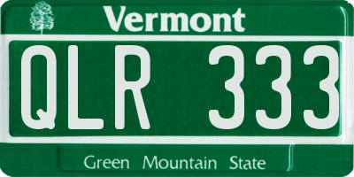VT license plate QLR333