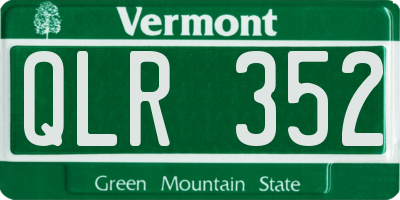VT license plate QLR352