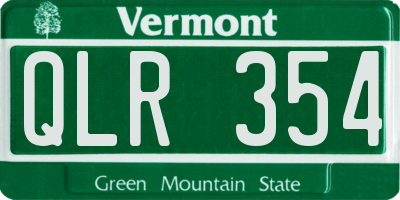 VT license plate QLR354
