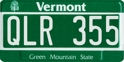 VT license plate QLR355