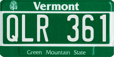 VT license plate QLR361