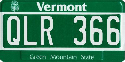 VT license plate QLR366