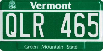 VT license plate QLR465