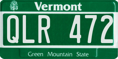 VT license plate QLR472