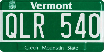 VT license plate QLR540