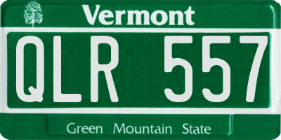 VT license plate QLR557
