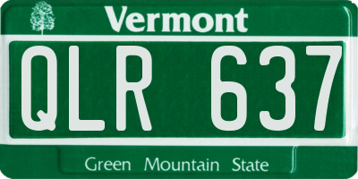 VT license plate QLR637