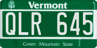 VT license plate QLR645