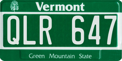 VT license plate QLR647