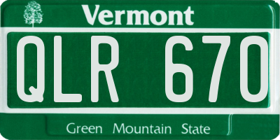 VT license plate QLR670