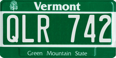 VT license plate QLR742