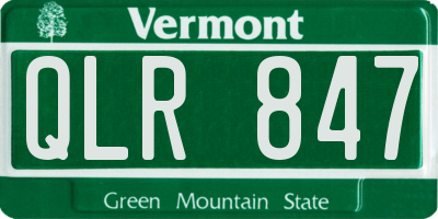 VT license plate QLR847