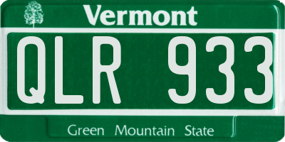 VT license plate QLR933