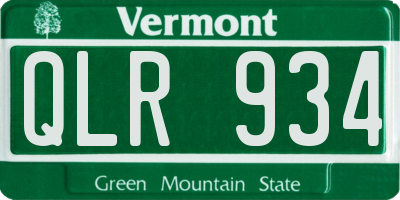 VT license plate QLR934