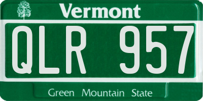 VT license plate QLR957