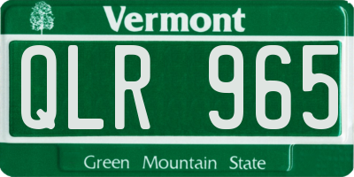 VT license plate QLR965